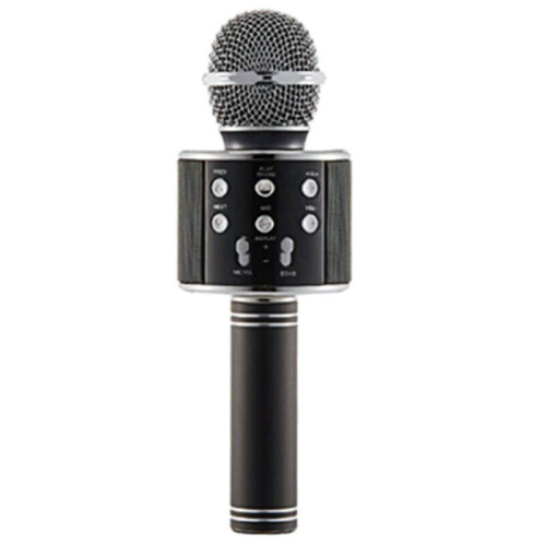 (Black) Karaoke Microphone Speaker Wireless Bluetooth Handheld Stereo Mic