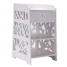 (Birds) Woodland Bedside Table | Wooden Nightstand