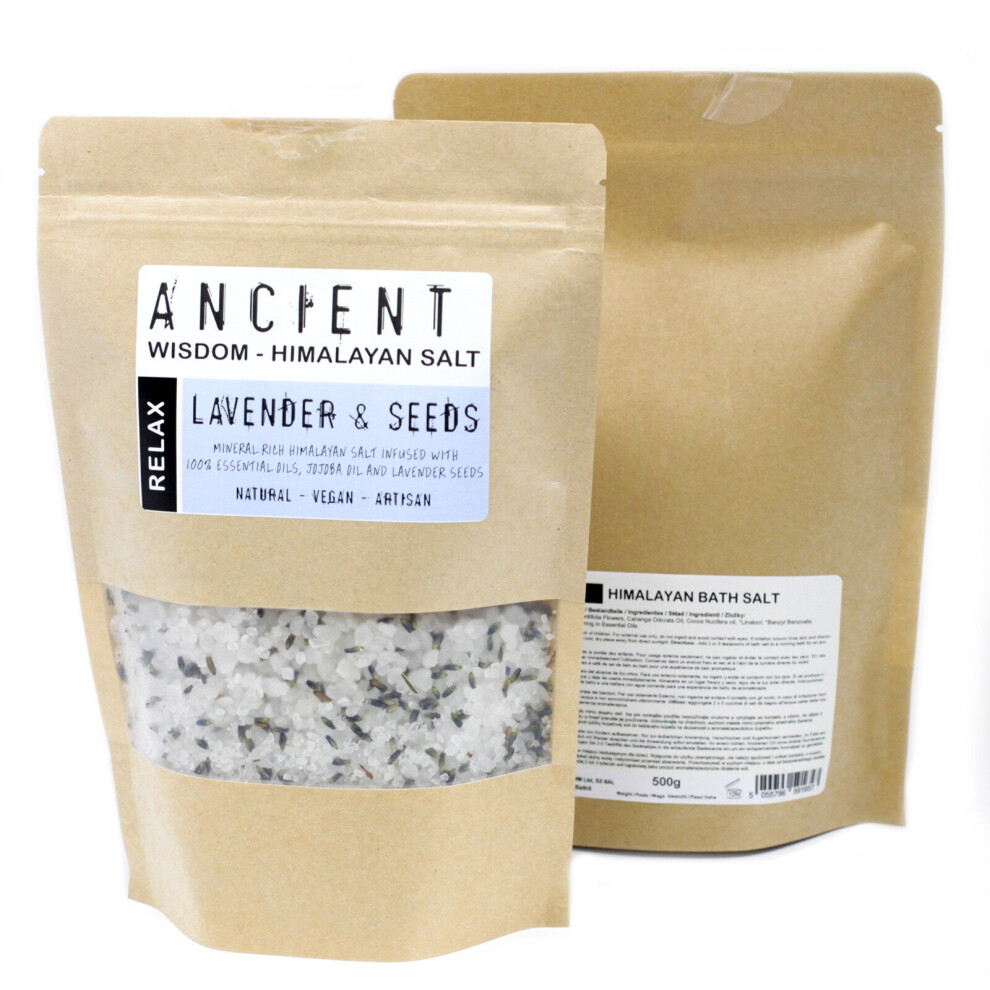 Ancient Wisdom Lavender Himalayan Bath Salt Blend 500G - Relax