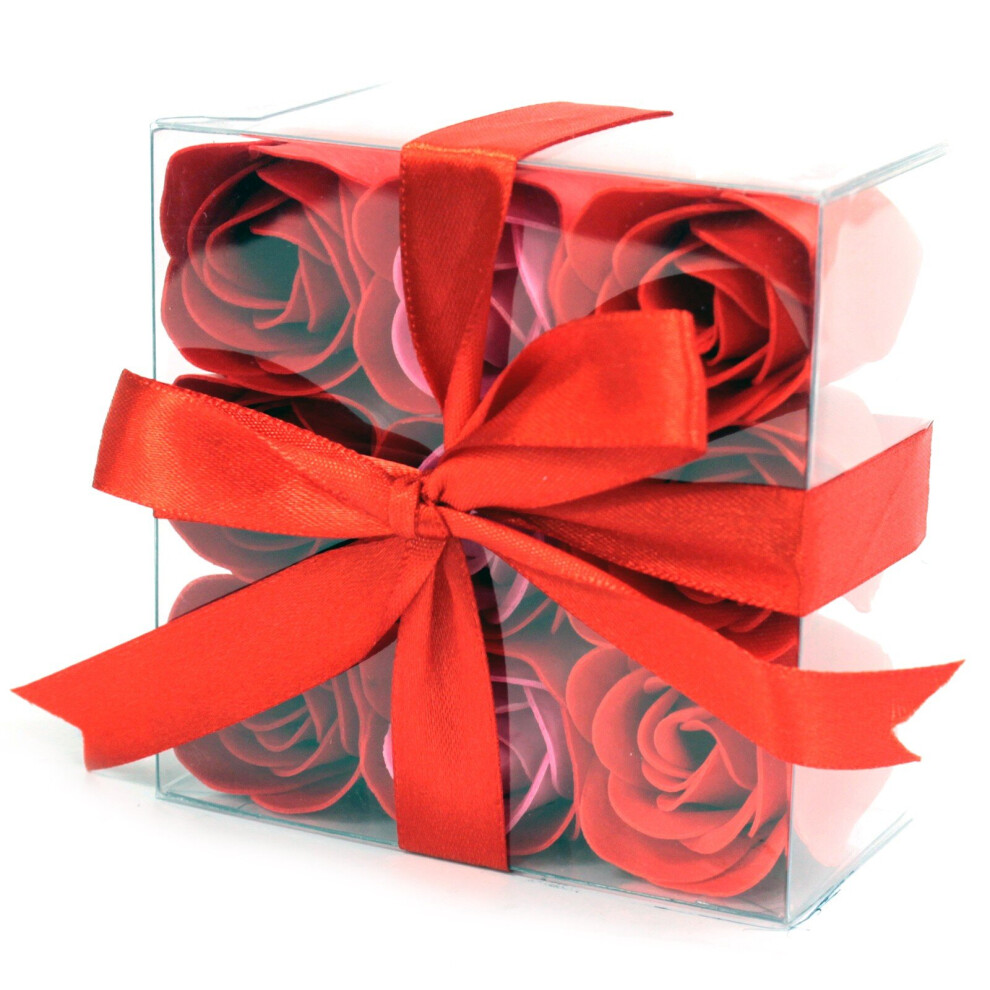 Ancient Wisdom Red Set Of 9 Soap Flowers - Roses