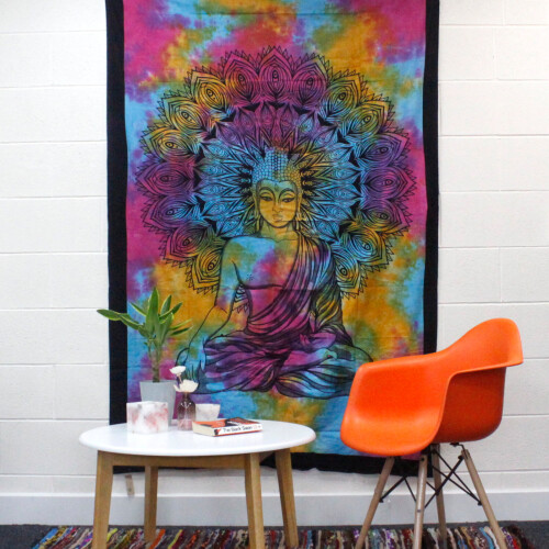 Single Cotton Bedspread + Wall Hanging - Classic Mandala 2