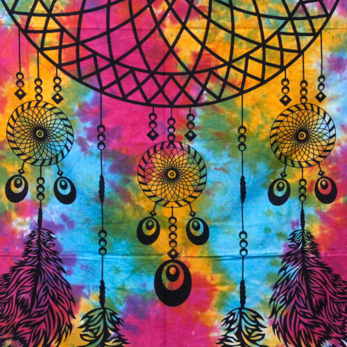 Single Cotton Bedspread + Wall Hanging - Dreamcatcher 1