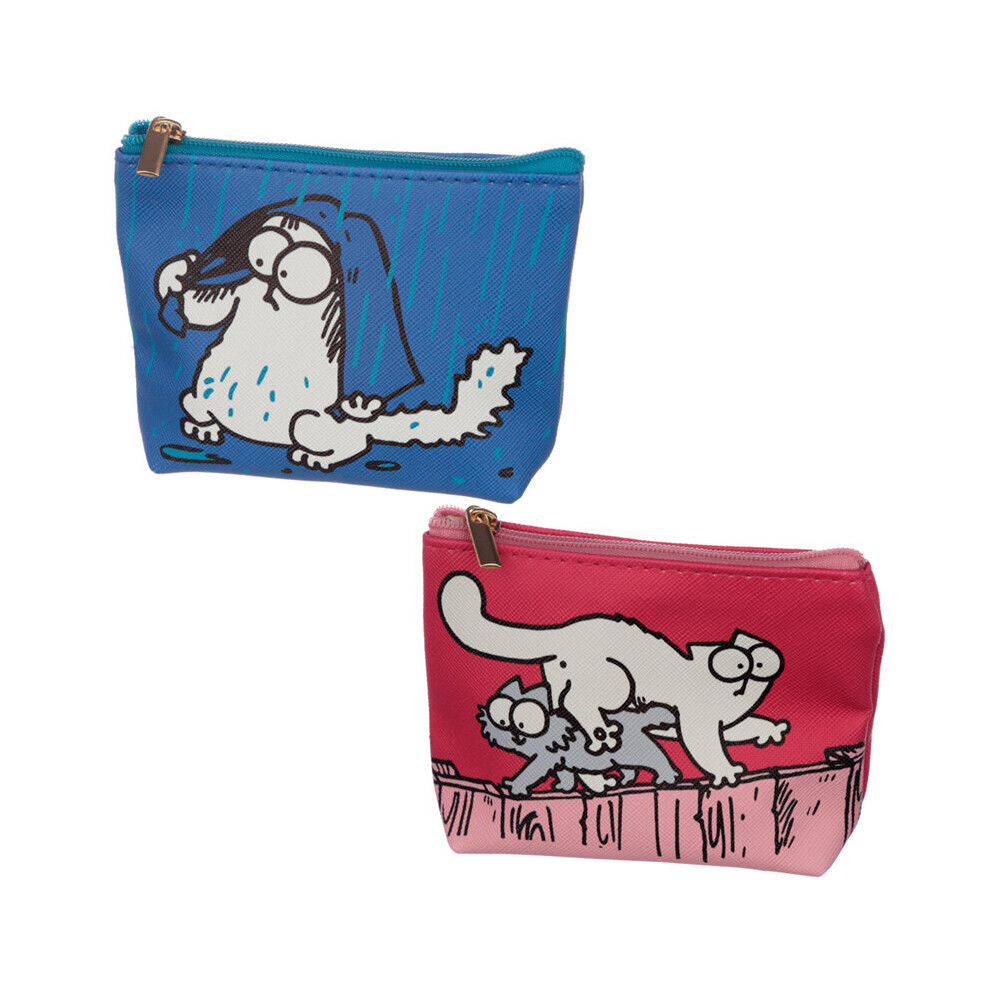Puckator Multicoloured Handy Pvc Make Up Bag Purse - Simons Cat