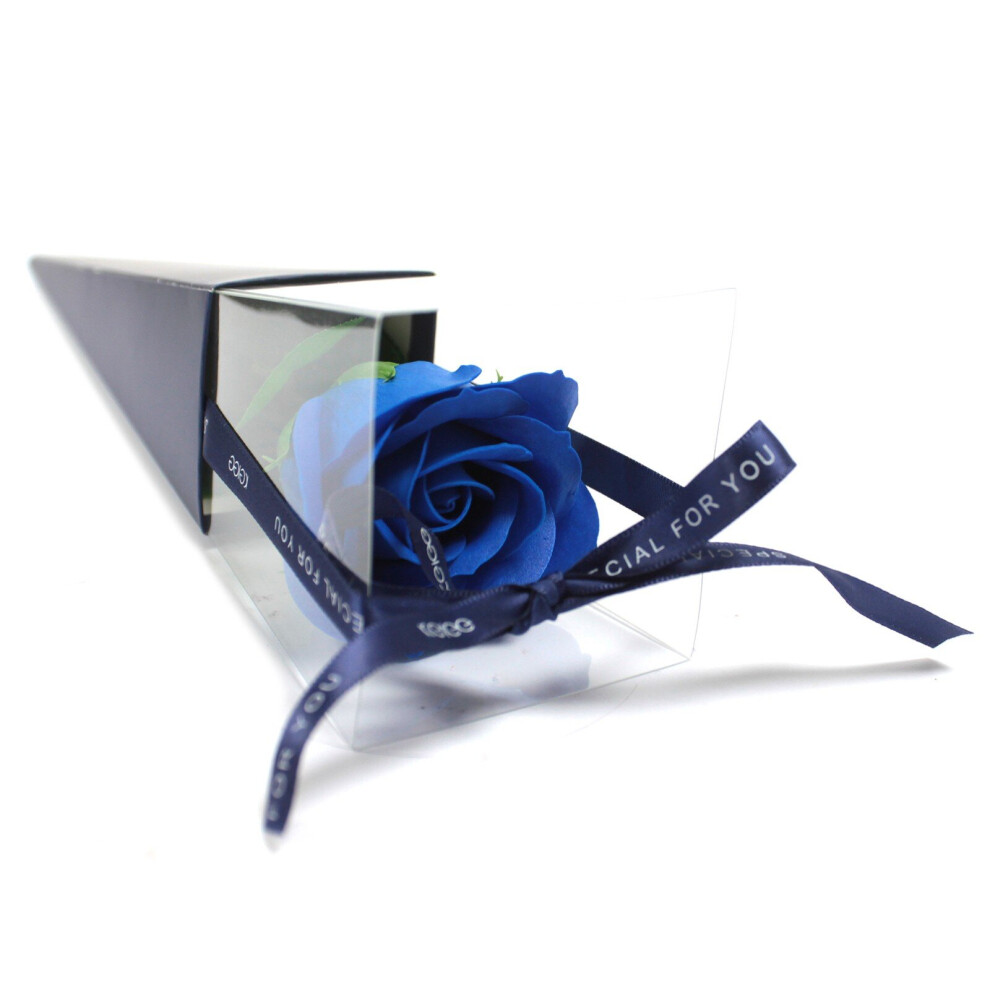 Ancient Wisdom Blue Single Rose Soap Flowers - Rose