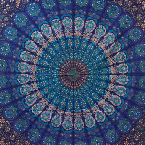 Single Cotton Bedspread + Wall Hanging - Classic Mandala 1