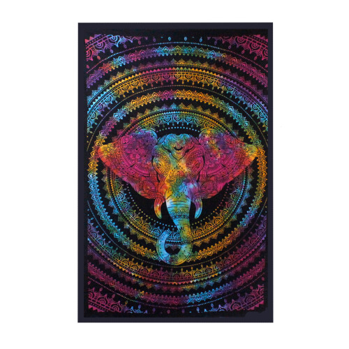 Double Cotton Bedspread + Wall Hanging - Elephant Head 1