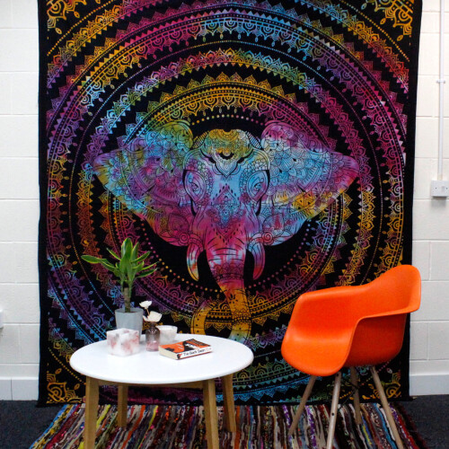 Double Cotton Bedspread + Wall Hanging - Elephant Head 2