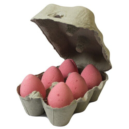 6x Bath Eggs in a Tray - Cherry 2