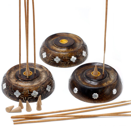 Cone & Stick Burner- Asst Design - Mango Wood 1