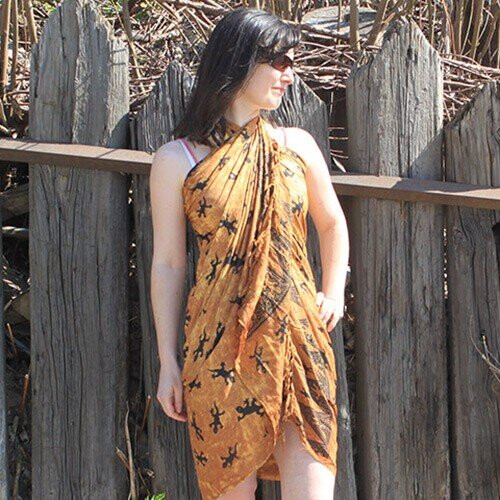 Bali Gecko Sarongs - Chocolate 2