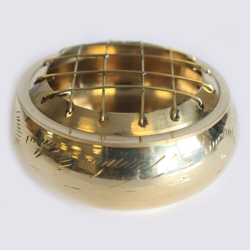 Polished Brass Charcoal Incense Jar
