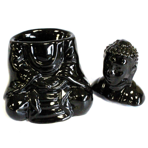 Sitting Buddha Oil Burner - Black 2