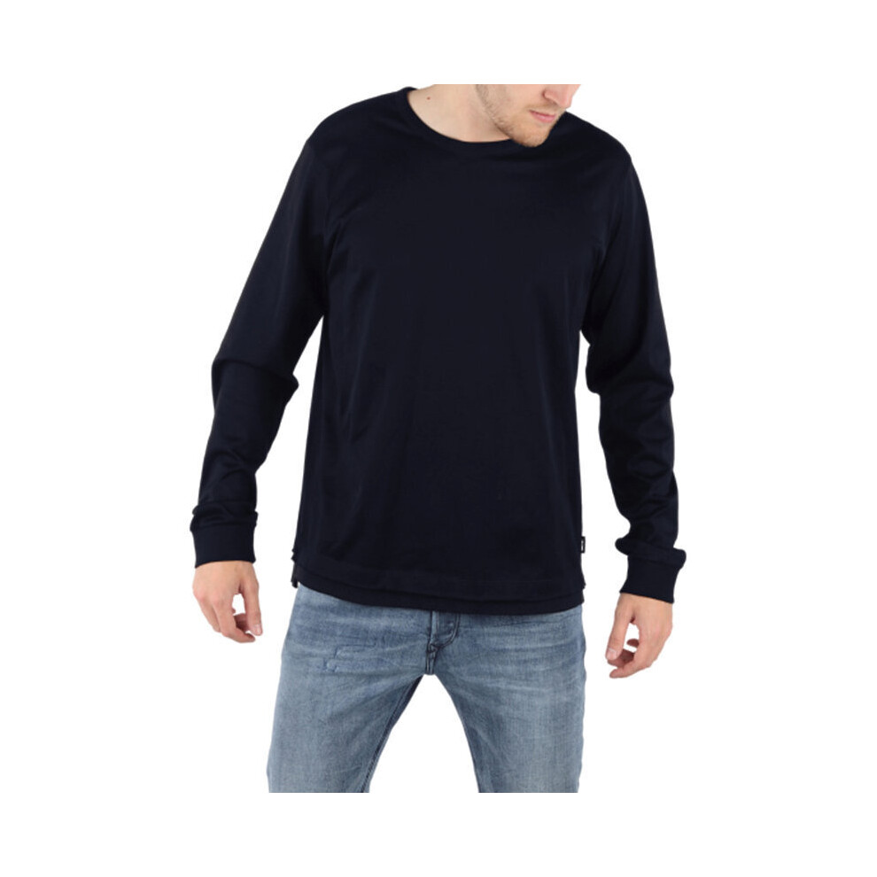 (XS) DIESEL T JOSES 0IAOU Mens T Shirt Long Sleeves Crew Neck Summer Casual Black Tee