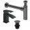 Bathroom Basin/Sink Mixer Tap & Waste Including Bottle Trap Black 1