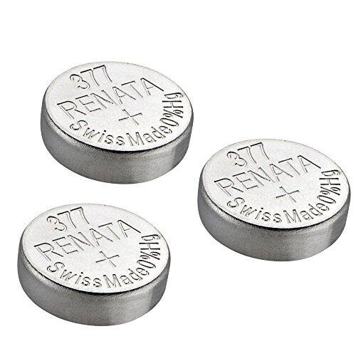 Renata Watch Battery Swiss Made Renata 377 or SR626SW OR AG4 1.5V (3 x 377 or SR 626 SW)