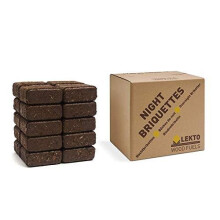 Lekto Woodfuels Night Briquettes 20kg (20 Briquettes) | Up to 8 Hour | Burn Ideal for Wood Stoves Log Burners Fire Pits Open Fires | Compressed Wood