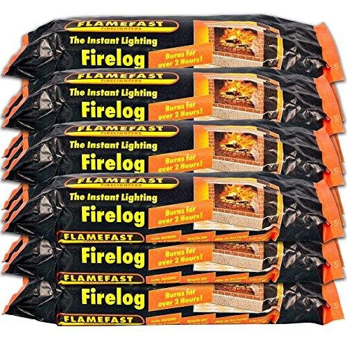 Flamefast Instant Light Smokeless Fire Logs - Case of 12 Logs