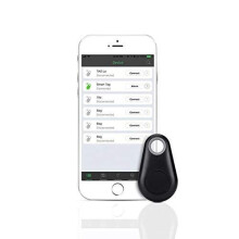 QQO GPS Tracker, Dog Pets Smart GPS Tracker Anti-Lost Alarm Tag Wireless Bluetooth Tracker Child Wallet Bag Key Finder Locator Anti Lost Alarm,A