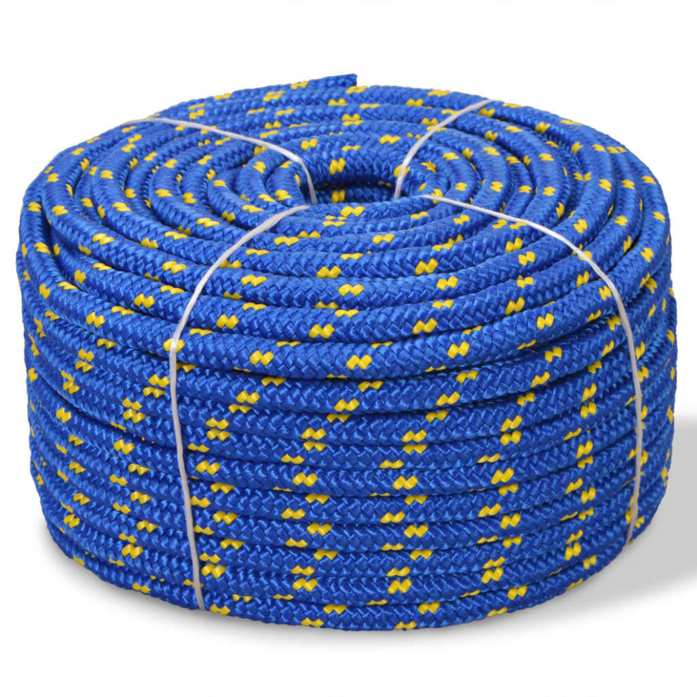 vidaXL Marine Rope Polypropylene 14mm 250m Blue Anchor Coil Boat Line Cable