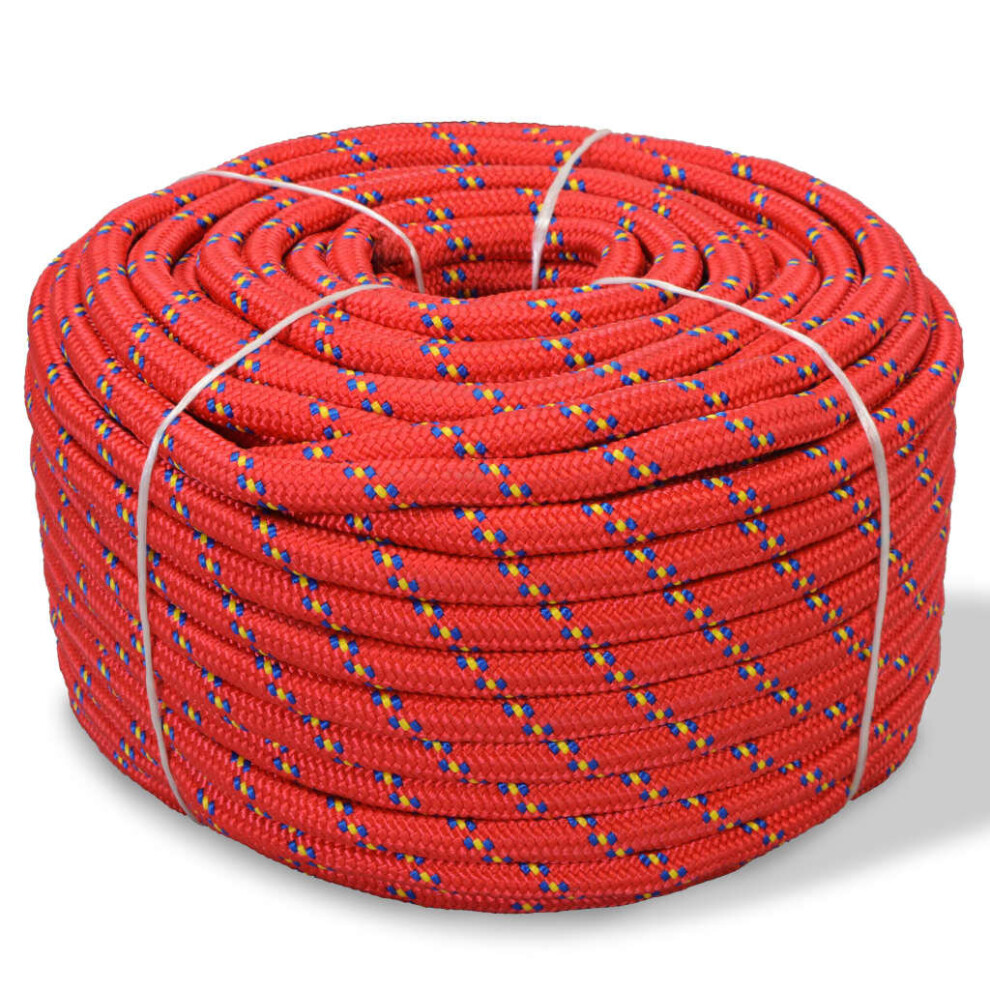 vidaXL Marine Rope Polypropylene 6mm 500m Red Anchor Dock Coil Boat Line Cable