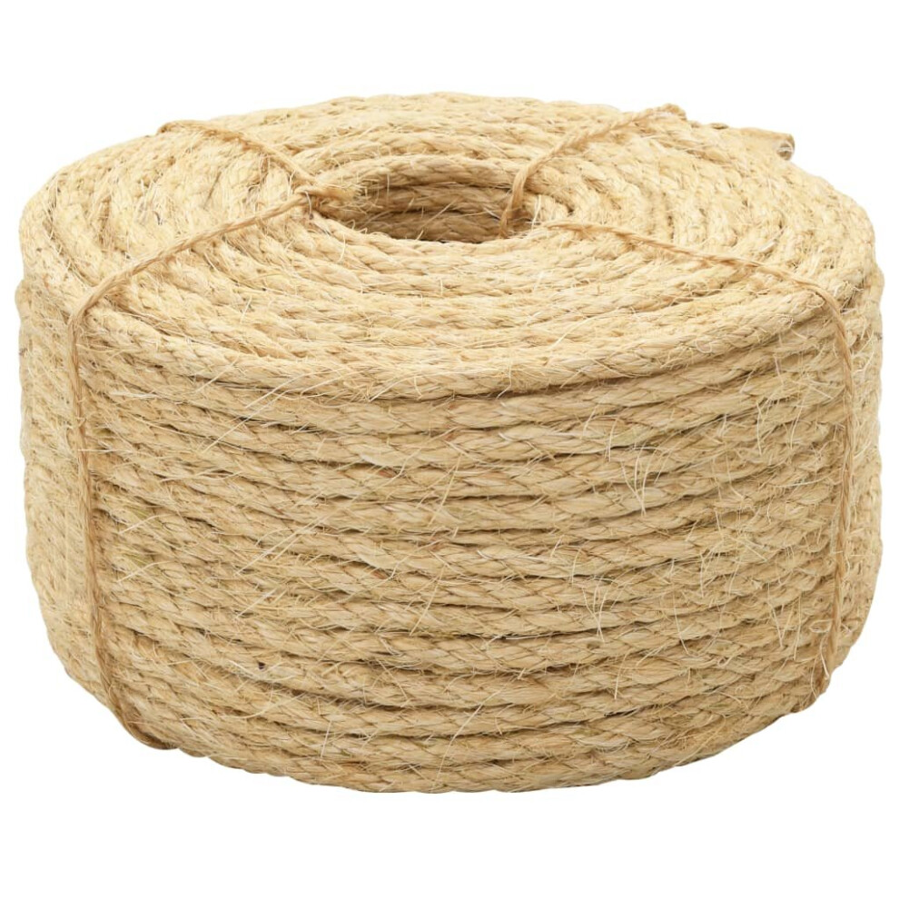 vidaXL Rope 100% Sisal 6mm 250m Twisted Twine Braided Rope Cat Scratching