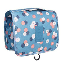 Travel Toiletry Bag,Folding Travel Wash Bag,Portable Comestic Organiser,Waterproof Hanging Organizer Bag,Travel Makeup Bag for Women and Girls (Blue