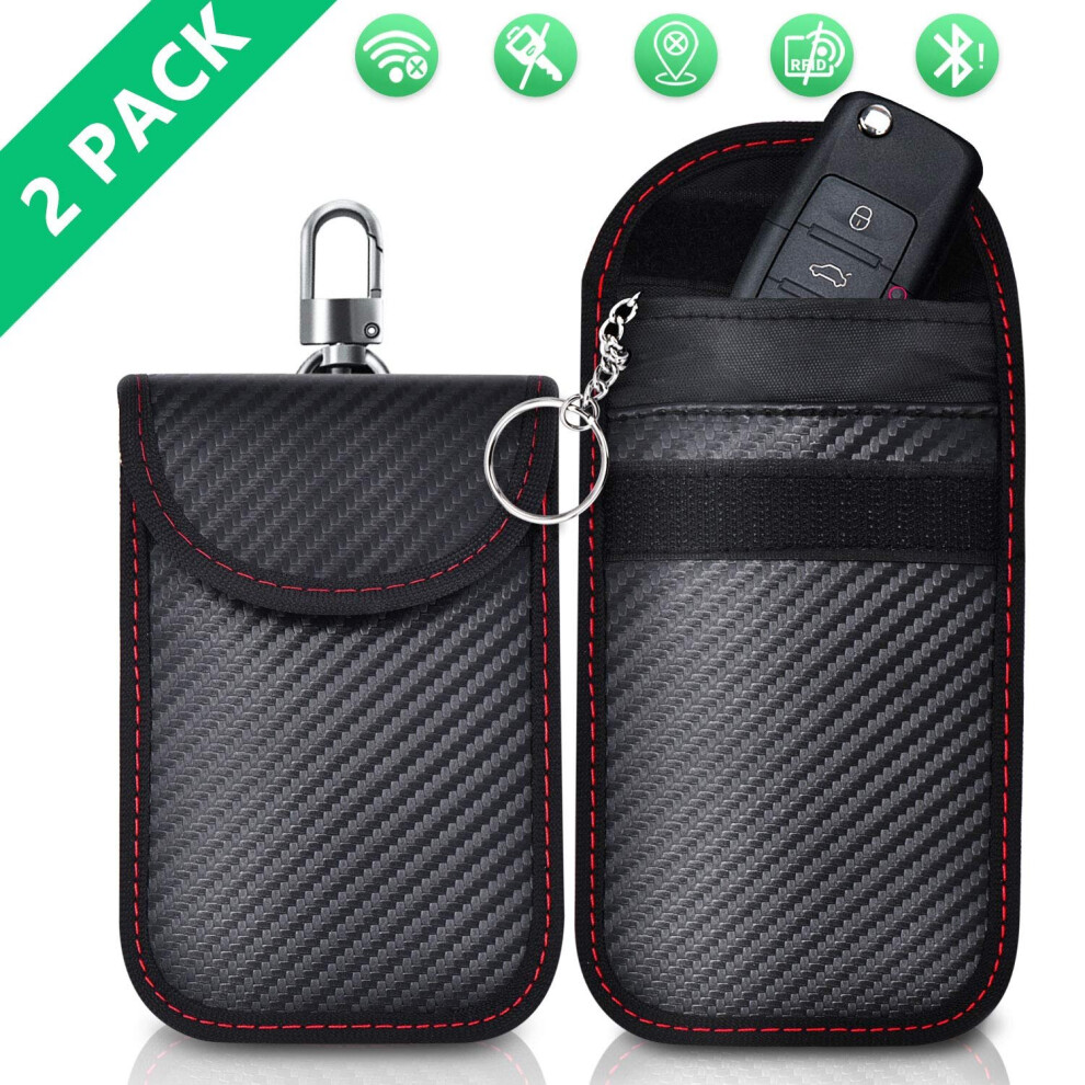 2 Pack Faraday Bag | Car Key Signal Blocking Pouch | Keyless Entry Car Keys Case | RFID Blocker Bag for Car Security