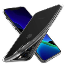 (For Apple iPhone 12 Pro) Clear Silicone Gel TPU New Slim Thin Back Case Glass Screen Protector For Apple