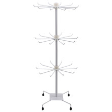 (White) Jewelry Display Keyring Display 3Tier