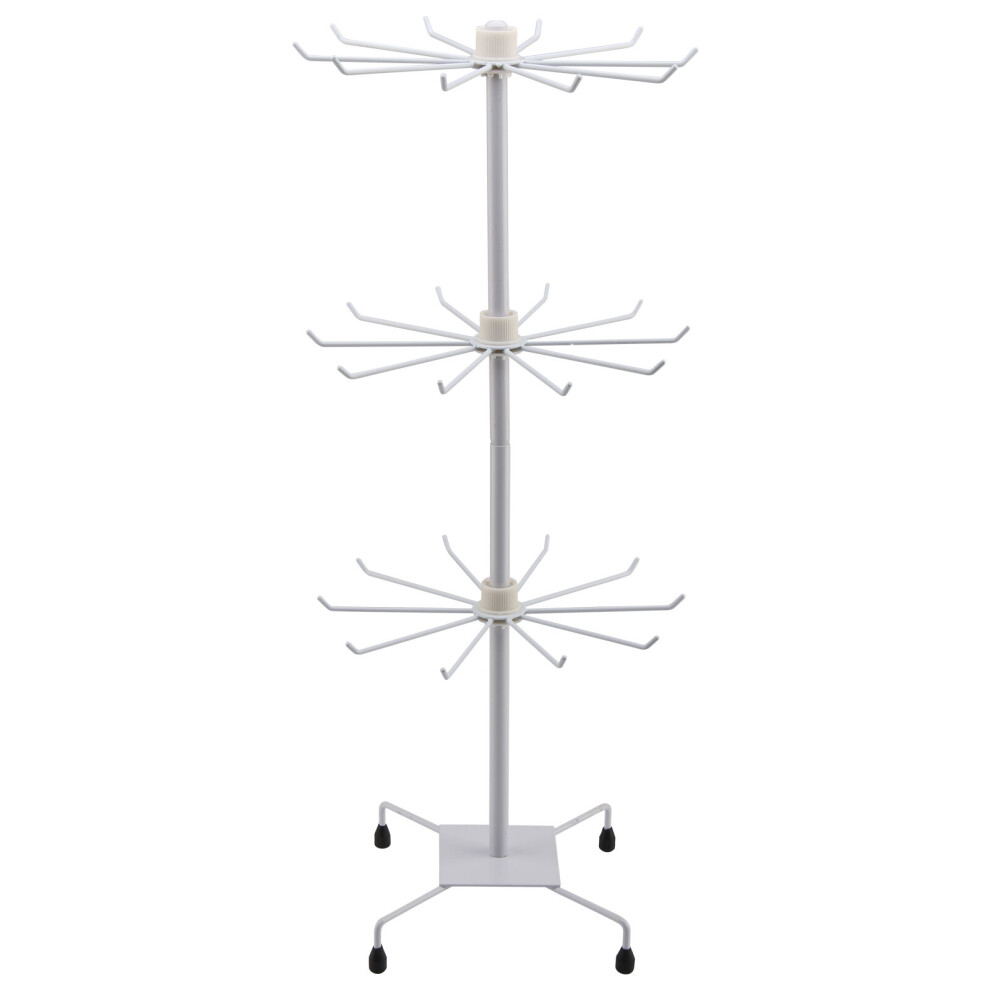 (White) Jewelry Display Keyring Display 3Tier