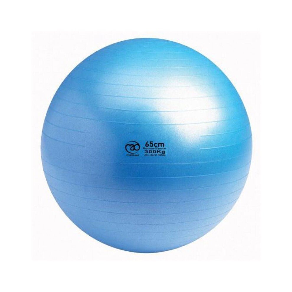 (65cm) Fitness Mad 300kg Swiss Ball Ideal For Yoga Pilates Physiotherapy Training