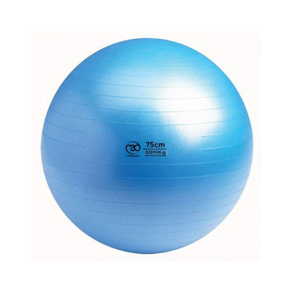 (75cm) Fitness Mad 300kg Swiss Ball Ideal For Yoga Pilates Physiotherapy Training
