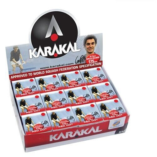 Karakal Karakal Red Dot Medium Speed Mellemfærdighed Sorte squashbolde - æske med 12 1
