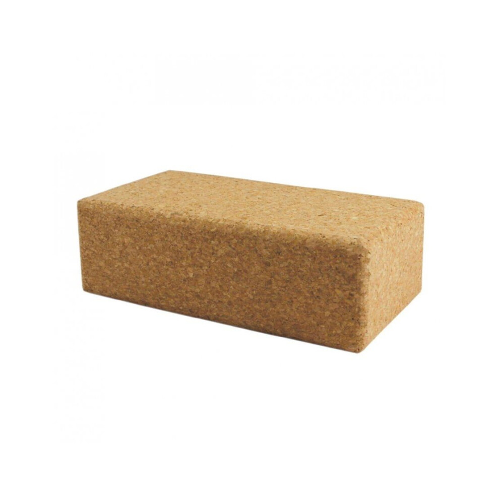 Fitness Mad Cork Yoga Brick Pilates Balance & Posture - 23cm x 12cm x 7.5cm