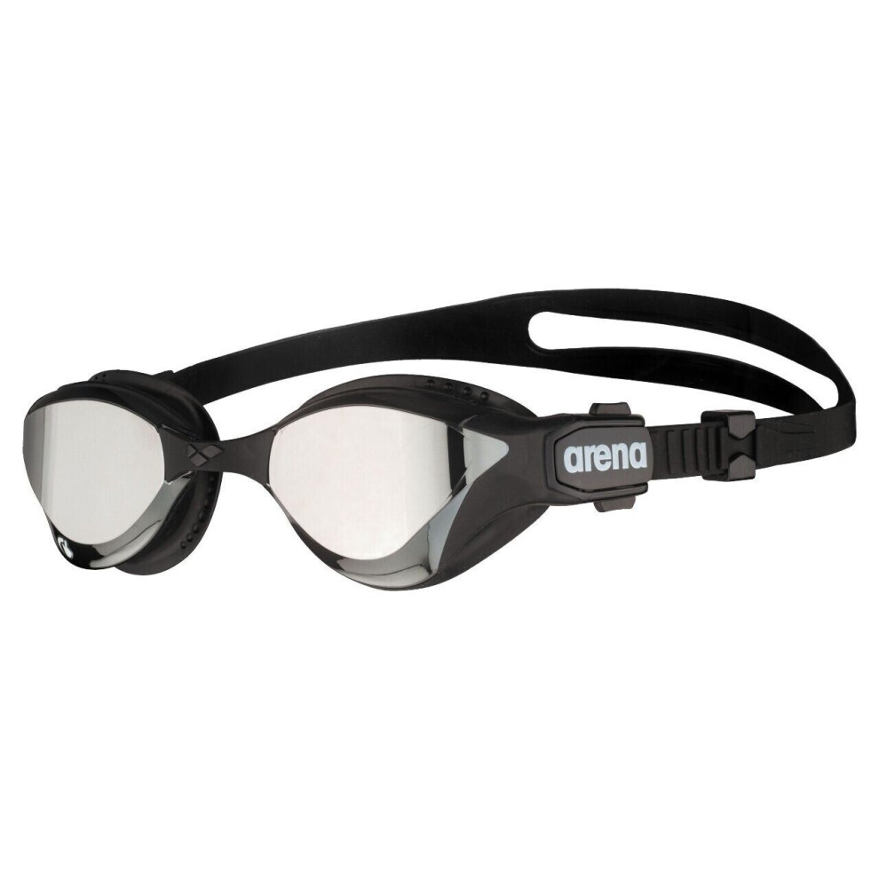 (Silver) Arena Cobra Tri Mirror Triathlon Swipe Swimming Goggles Hard Lense