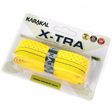 (Yellow) Karakal PU X-TRA Raised Ridge Breathable Control Racket Grip - 1 Single