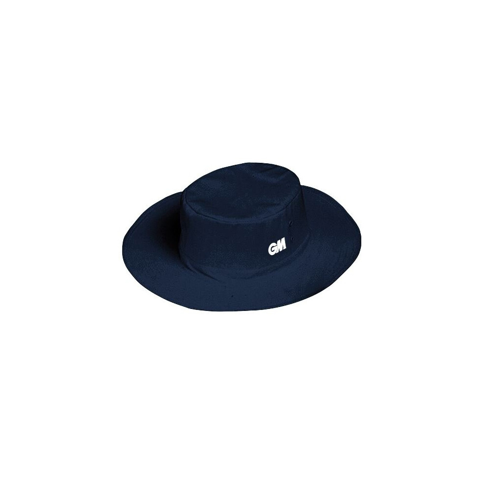 (X-Large) Gunn & Moore GM Cricket Panama Hat Reinforced Wide Brim Full Lined - Navy