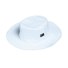 (XL) Gunn & Moore GM Cricket Panama Hat Reinforced Wide Brim Full Lined - White