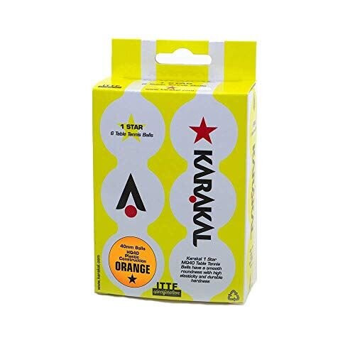 Karakal Karakal 1 Star 40mm μπάλες πινγκ πονγκ για αρχάριους, πακέτο 6 - πορτοκαλί 1