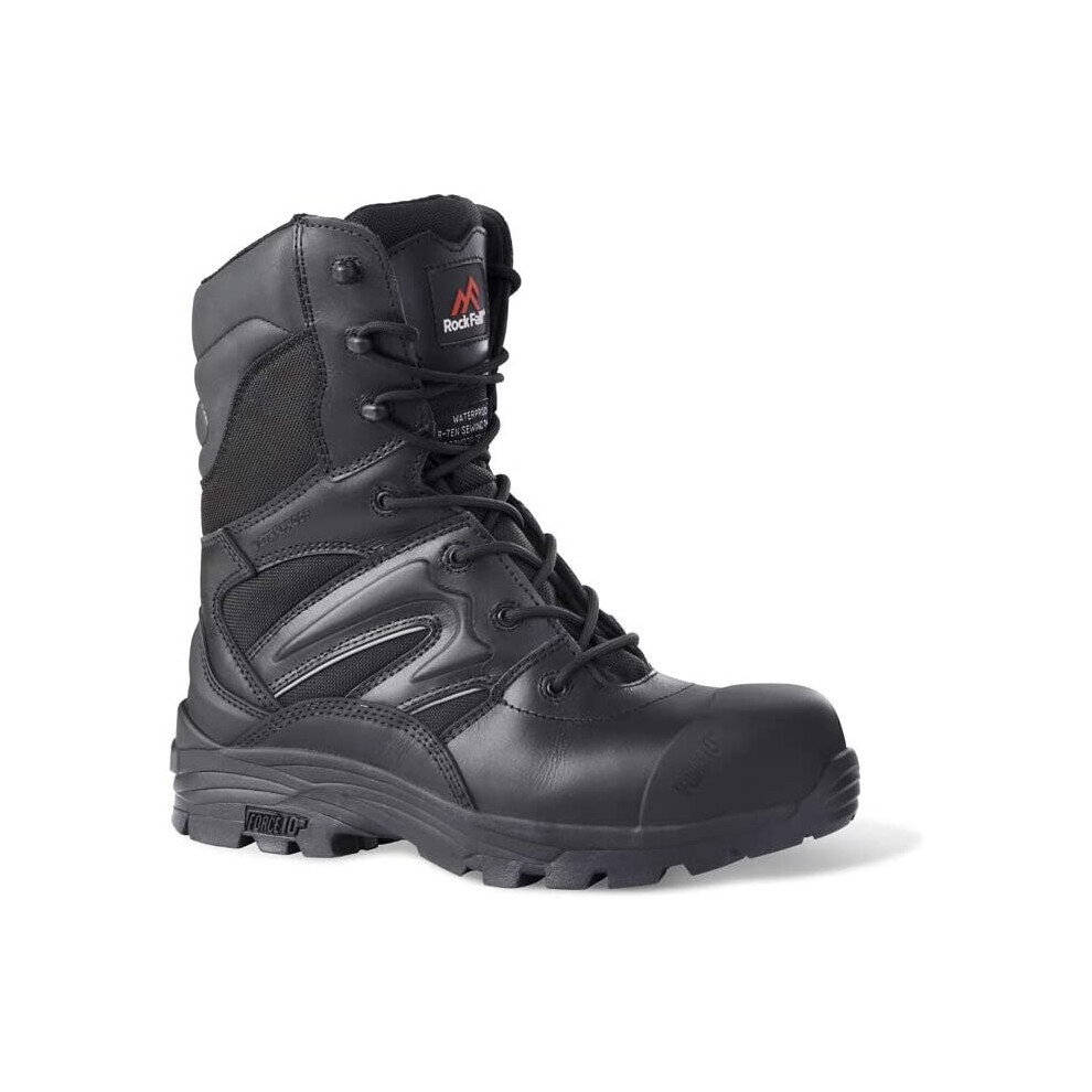 (UK 9) Rock Fall Titanium S3 HRO SRC Composite Toe Cap Waterproof Safety Side Zip Boots