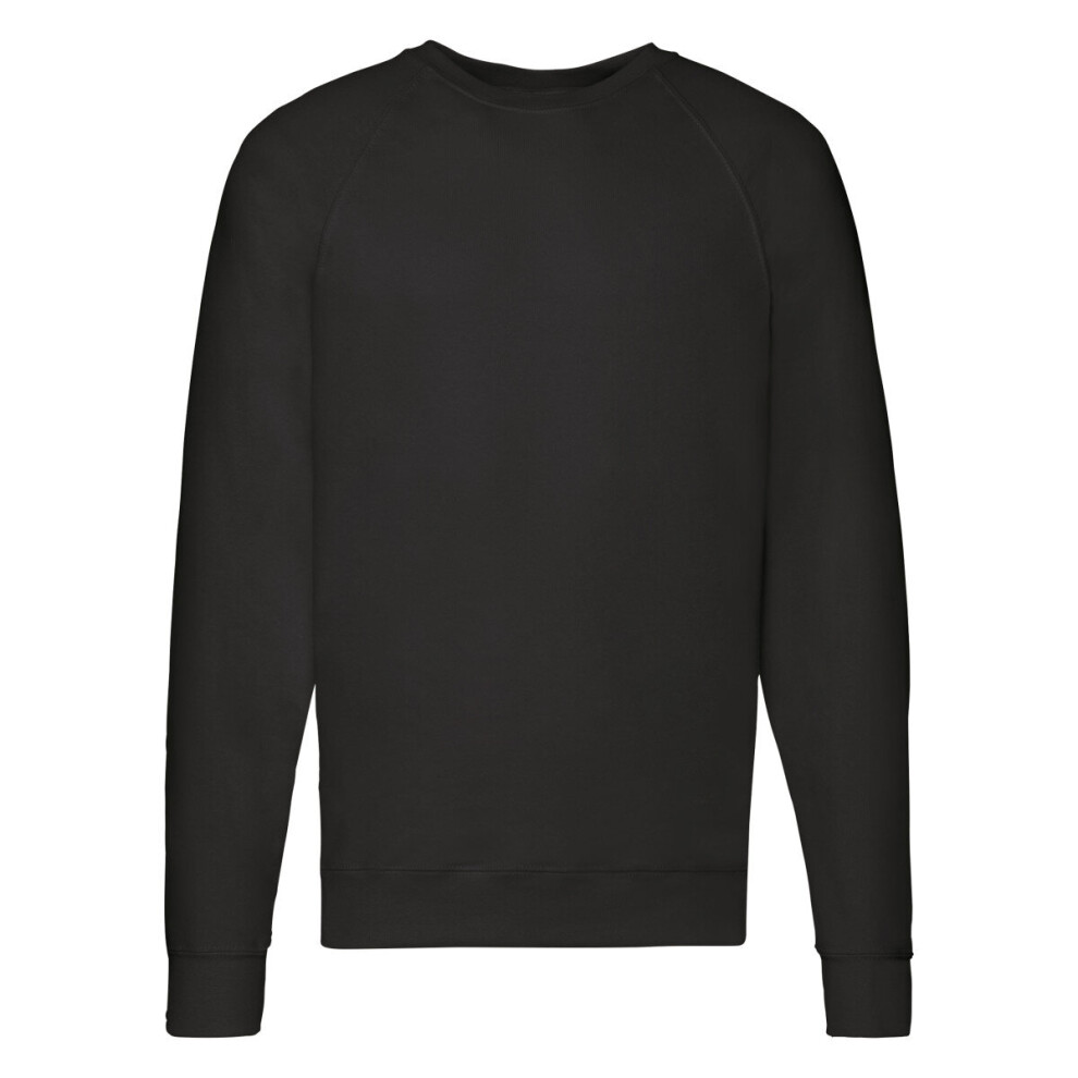 (Black, XL) FOTL Men's Lightweight Raglan Sweat