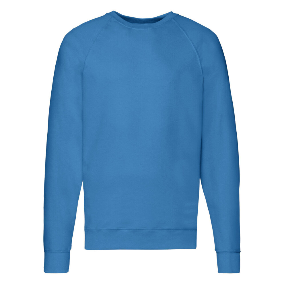 (Azure Blue, S) FOTL Men's Lightweight Raglan Sweat