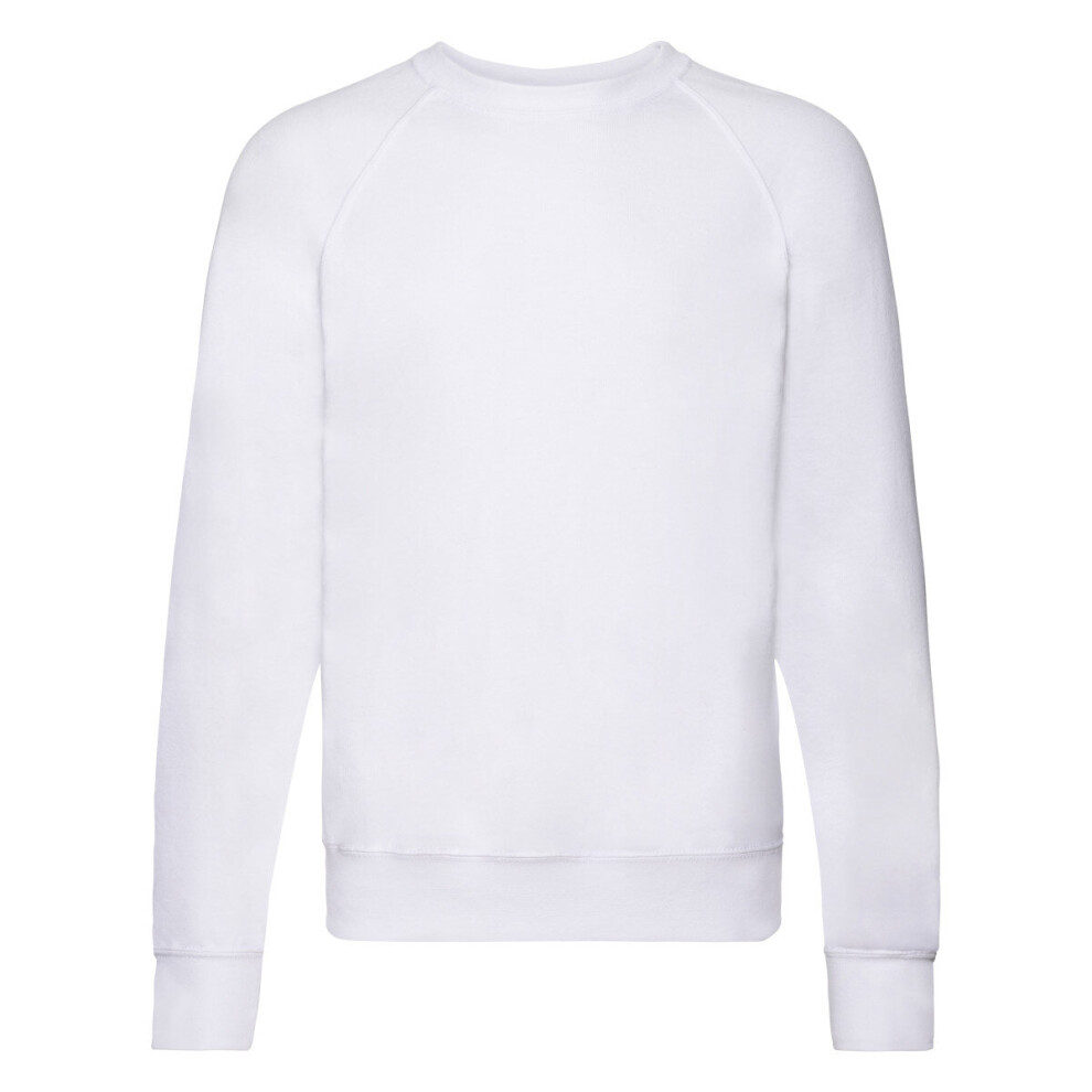 (White, M) FOTL Men's Lightweight Raglan Sweat