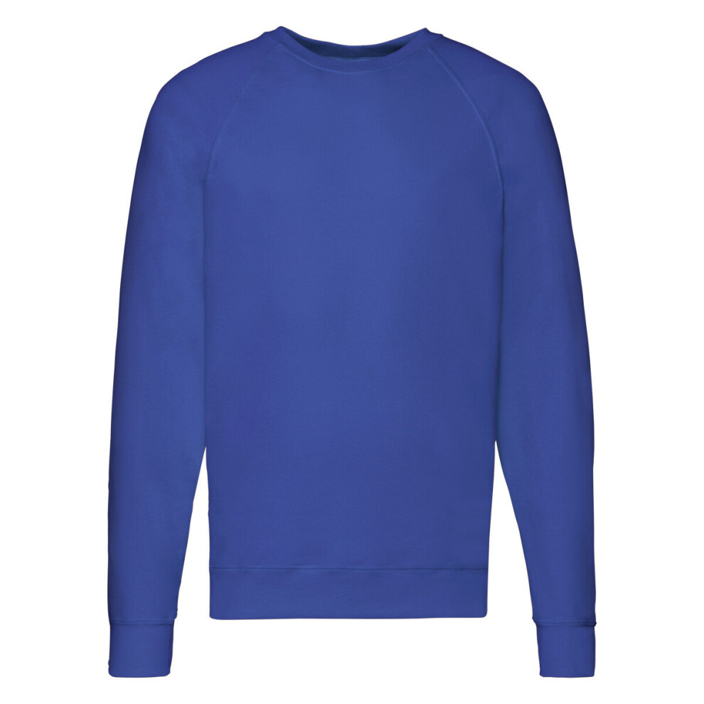 (Royal, XL) FOTL Men's Lightweight Raglan Sweat