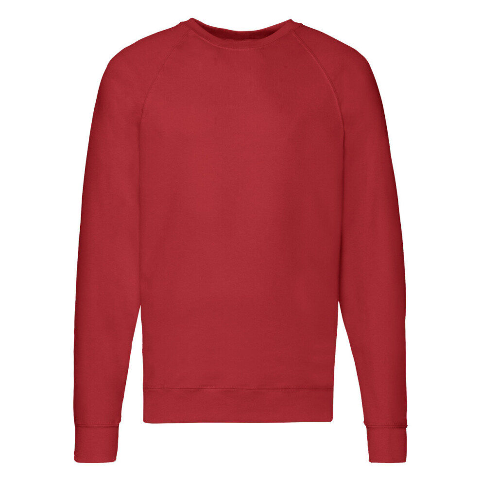 (Red, S) FOTL Men's Lightweight Raglan Sweat