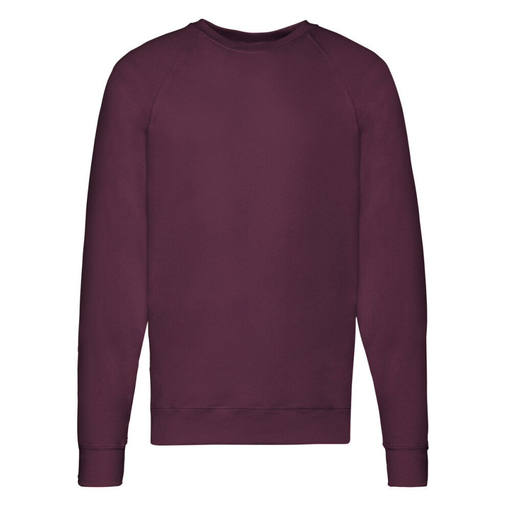 (Burgundy, S) FOTL Men's Lightweight Raglan Sweat