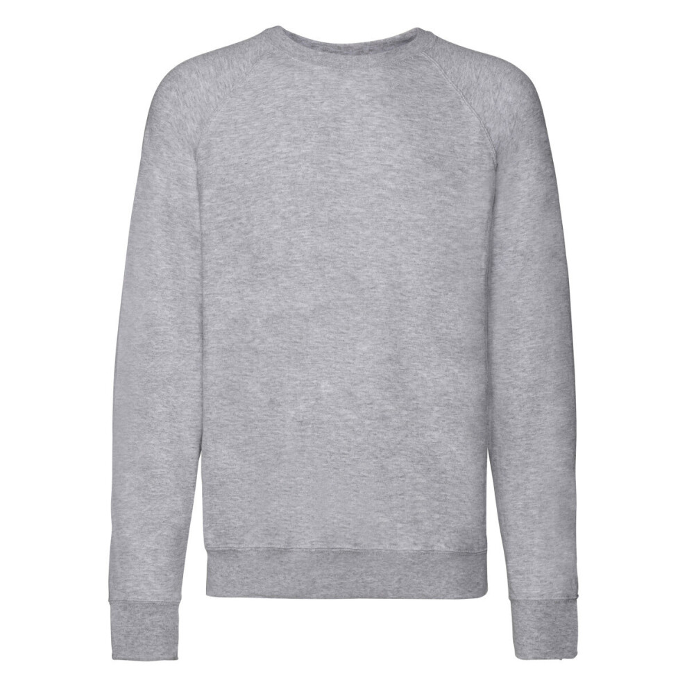 (Heather Grey, S) FOTL Men's Lightweight Raglan Sweat