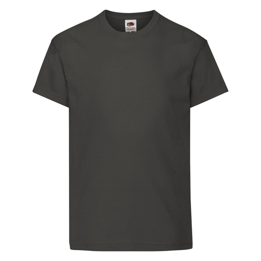 Fruit Of The Loom Boys Multicoloured (Light Graphite, Dec-13) Fotl Kids Original T-Shirt