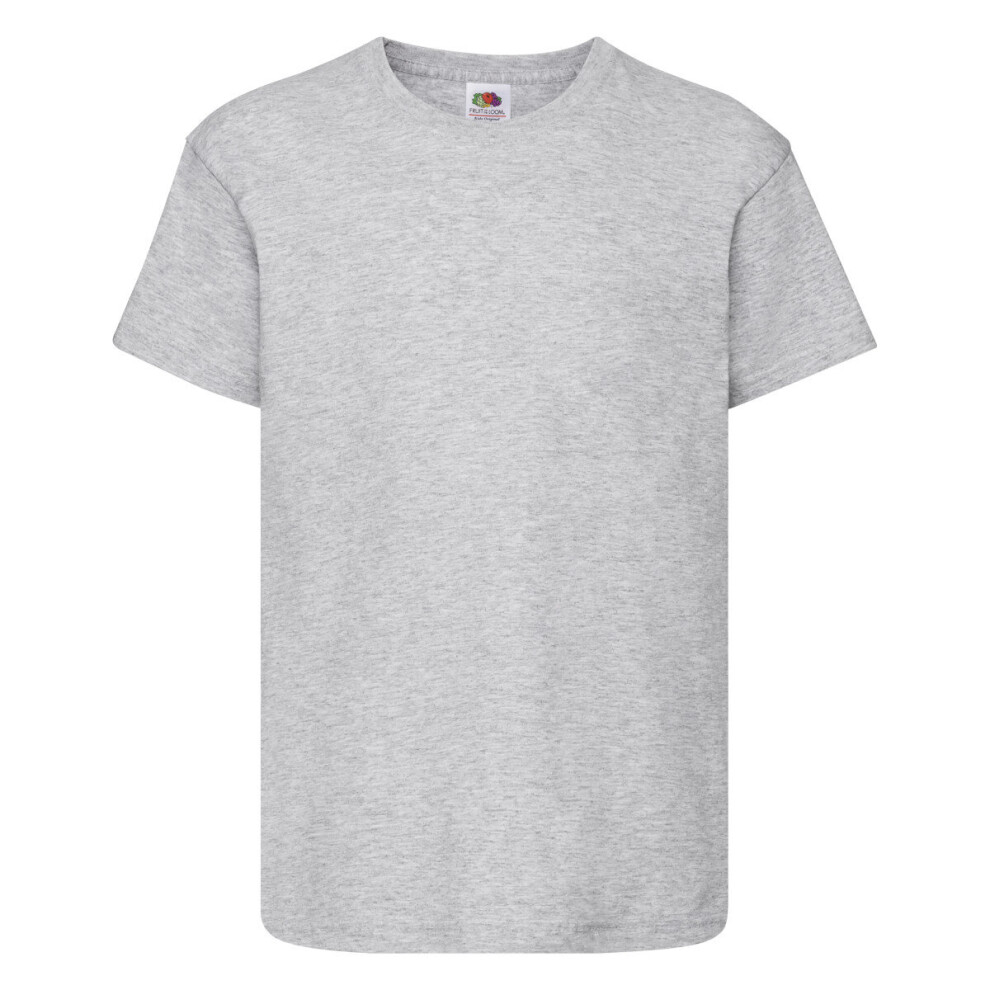 Fruit Of The Loom (Heather 05-Jun) Fotl Kids Original T-Shirt Boys Grey 5-6Yrs