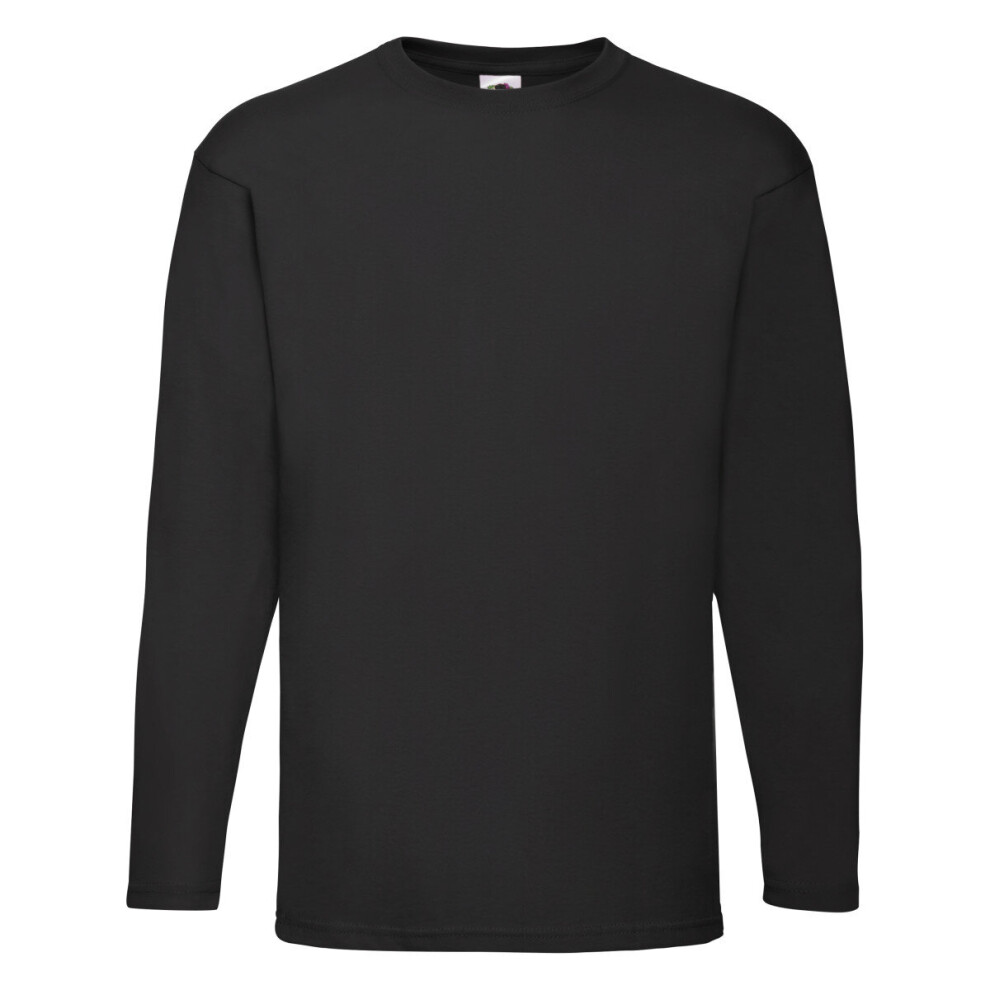 (Black, L) Valueweight Long Sleeve T-Shirt For Mens